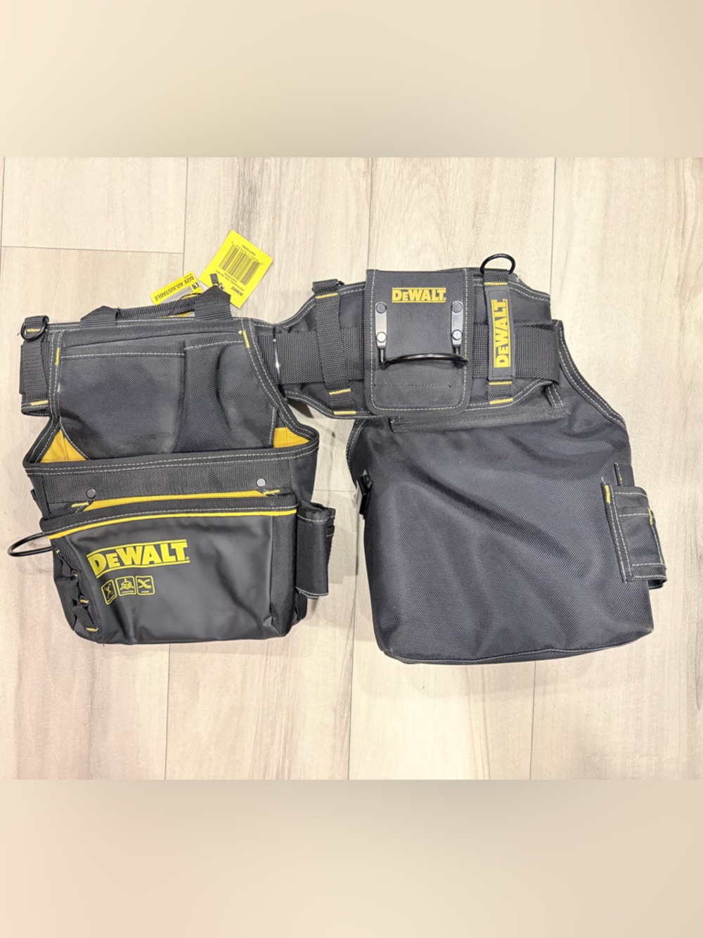 DEWALT Black and Yellow Men’s Tool Belt Vest - Hands-Free Work Bag